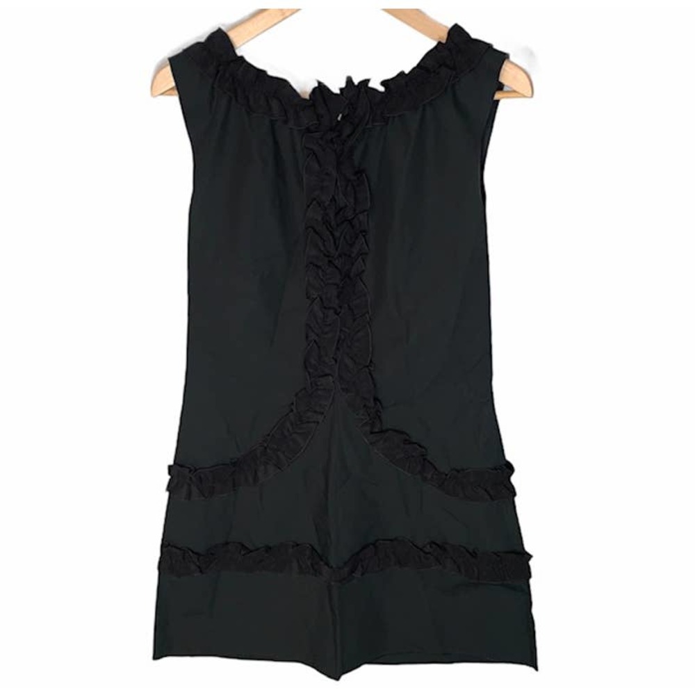 MISSONI A Line Ruffled Black Mini Dress - Picture 3 of 6